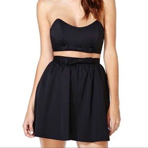 Nasty Gal Take A Bow Strapless Mini Dress Black L